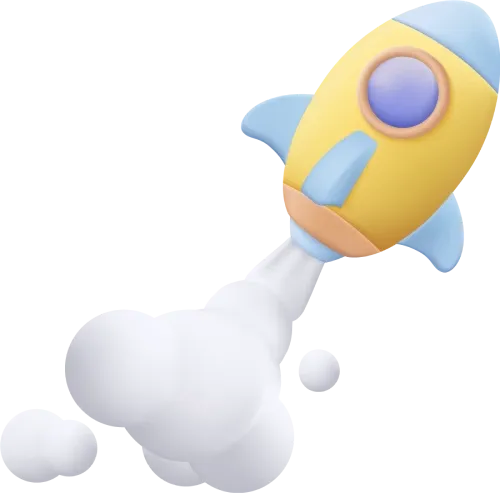 rocket blasting off, symbolizing growth and innovation in digital finance