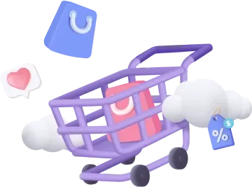 illustration of a purple shopping cart